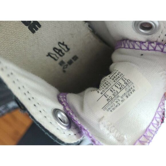 Converse All Star Purple Metallic Double Tongue 617675F Size 12 Youth Lace up - Picture 9 of 10